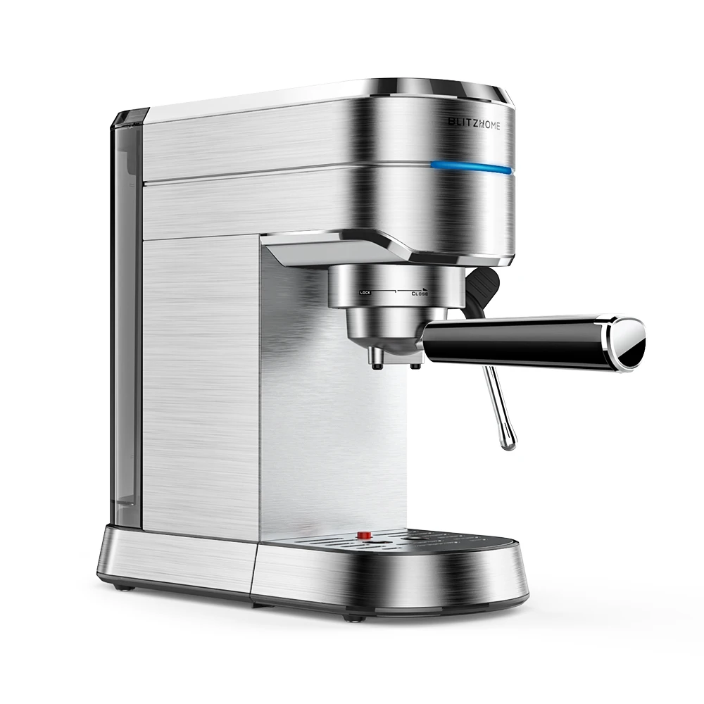 BlitzHome-máquina de Espresso NTC de 15 Bar, máquina de café con Control preciso de temperatura, protección segura, fuselaje completamente metálico,