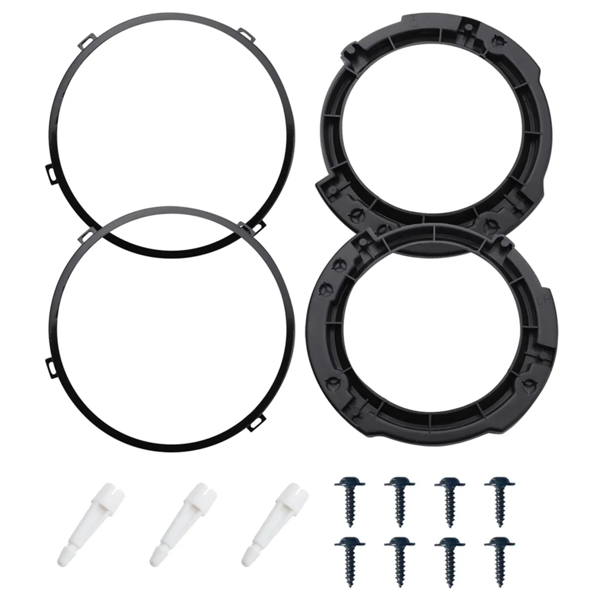 7 Inch Round Headlight Mounting Retaining Bracket Ring Set with Headlight Metal Ring for Jeep Wrangler JK 2007-2017