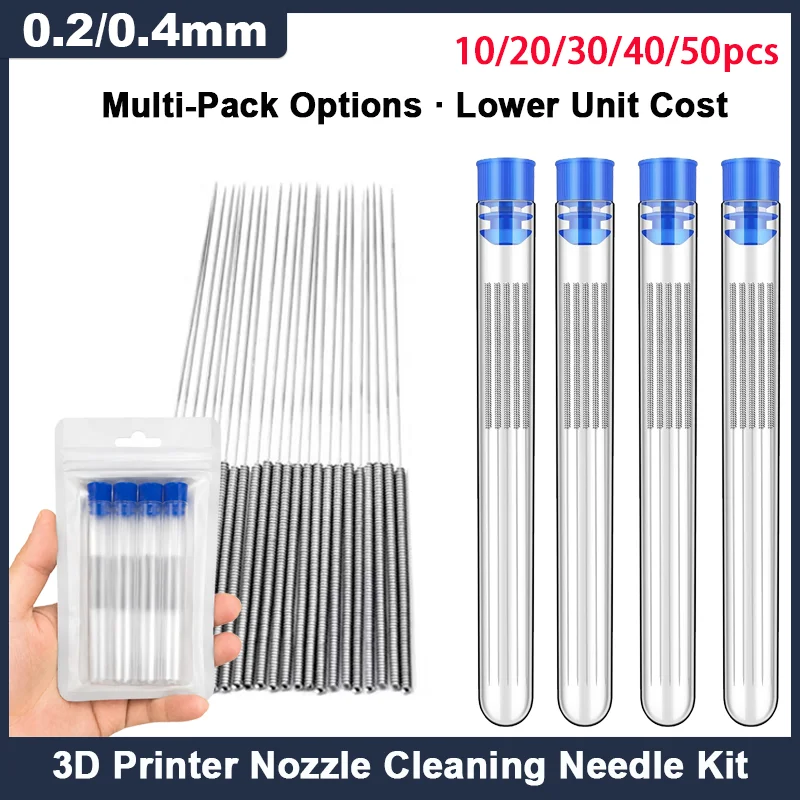 3D Printer Nozzle Cleaning Kit, Nozzle Cleaner 3D Printer Stainless Steel Cleaning Needles Set, Clog Removal Tool Kit