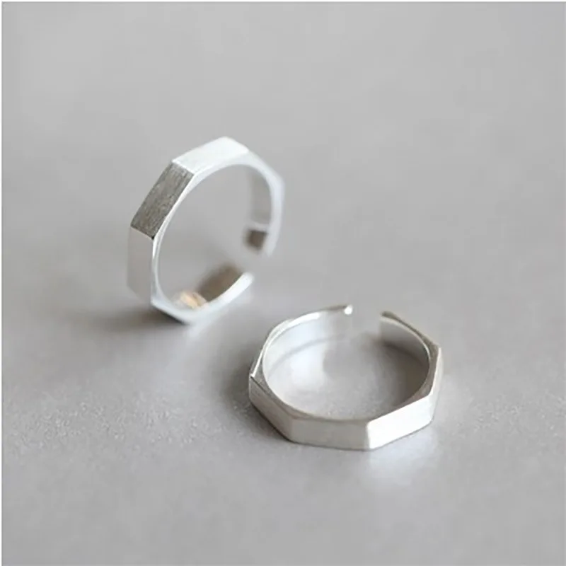 Charming Irregular Geometric Open Hexagon Rings For Women Men Curve Lines Party Gifts Accessories