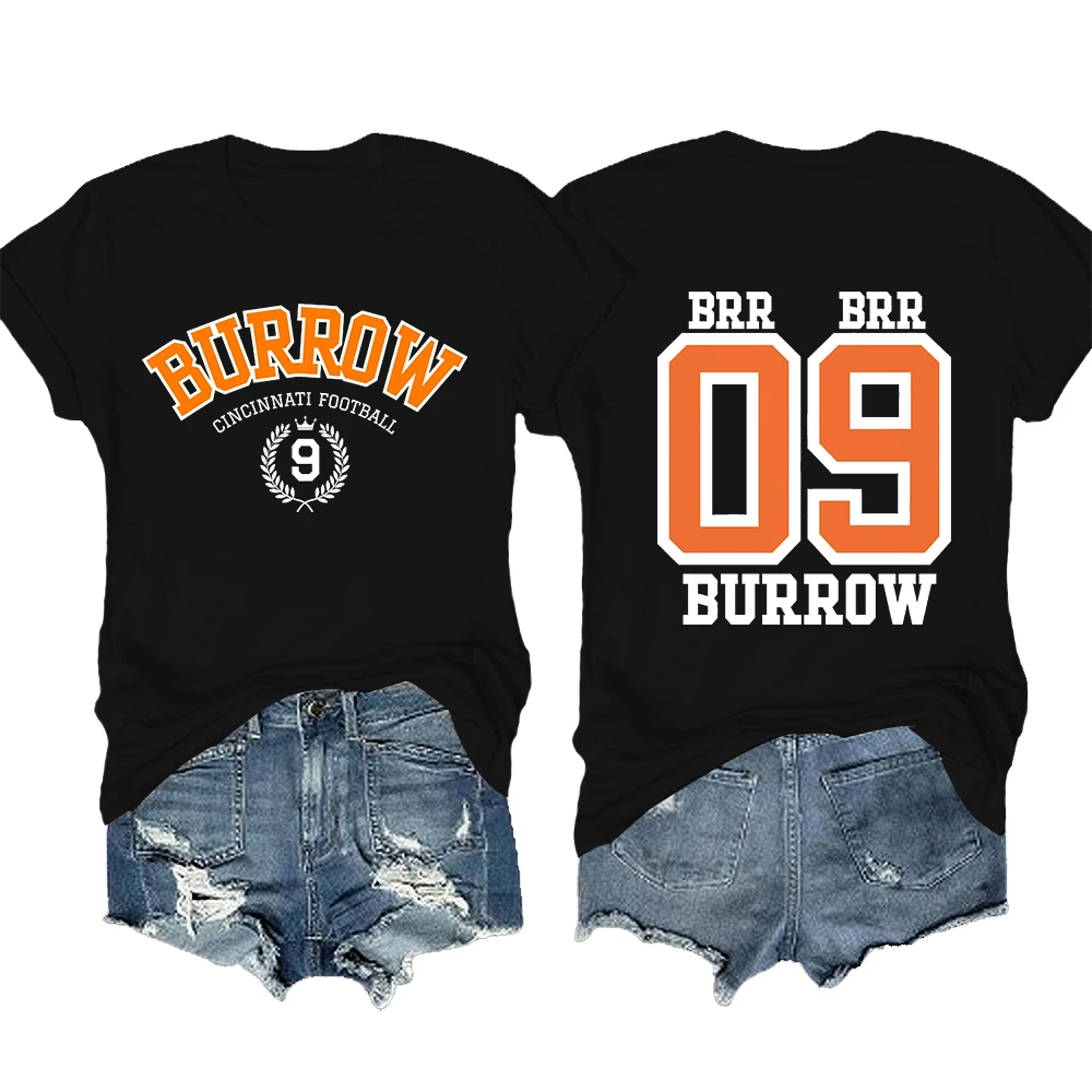 Joe Burrow Shirt 9 Football Short Sleeve T-shirt Men/Women Fans Gift Tee Cotton Fashionable Casual Shirt