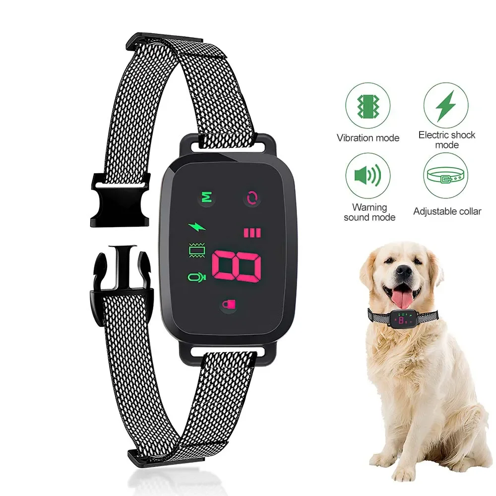 Smart Automatic Anti Barking Dog Collar IP67 Waterproof Collar for Dog HD Digital Display Rechargeable Bark Stopper Stop Barking