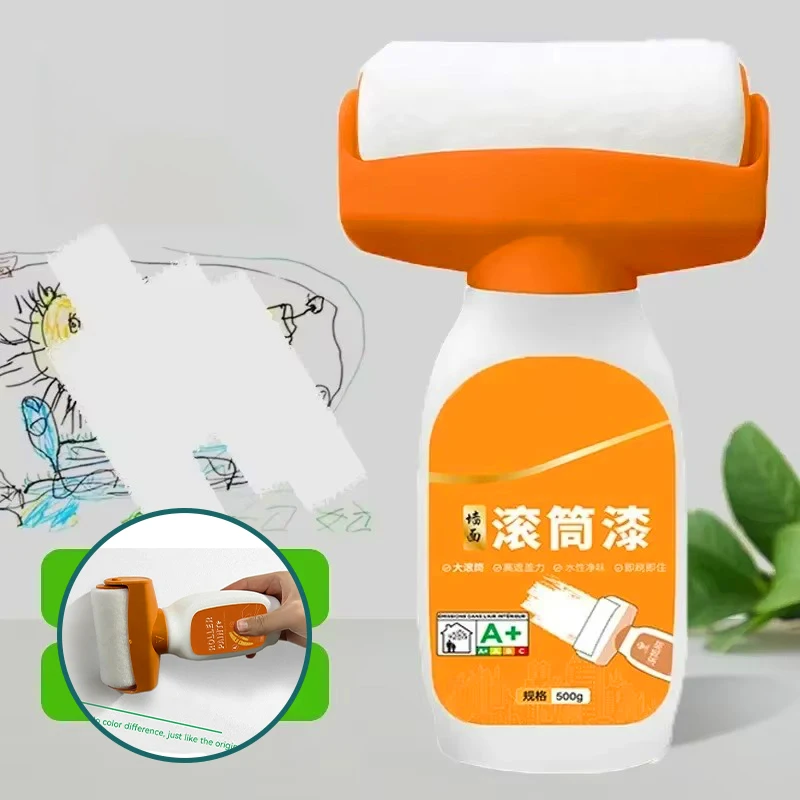 Portable Wall Paint Roller Waterbased Repair Brush Painting For House Interior Wall White Latex Paint Small Roller