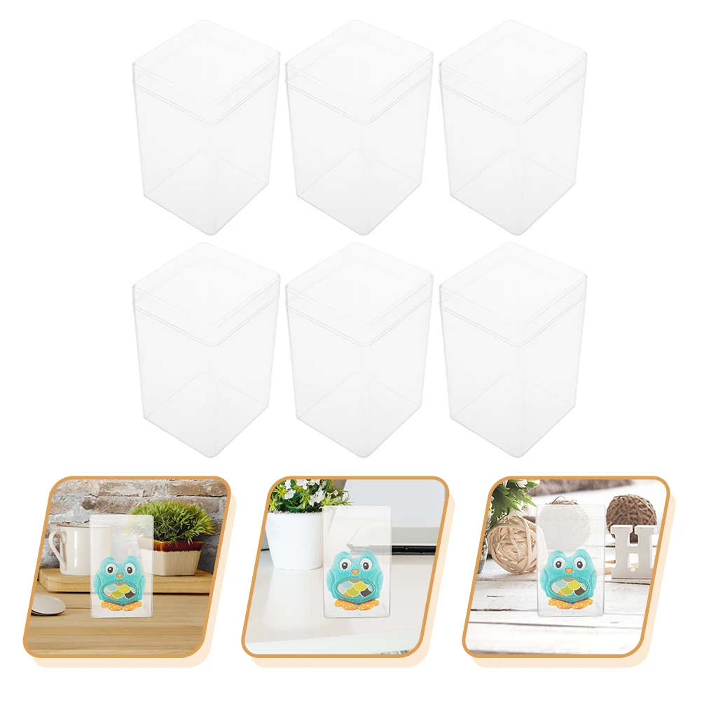 

6Pcs Storage Clear Acrylic Display Cases Model Figure Boxes Toy Organizer For Home Use