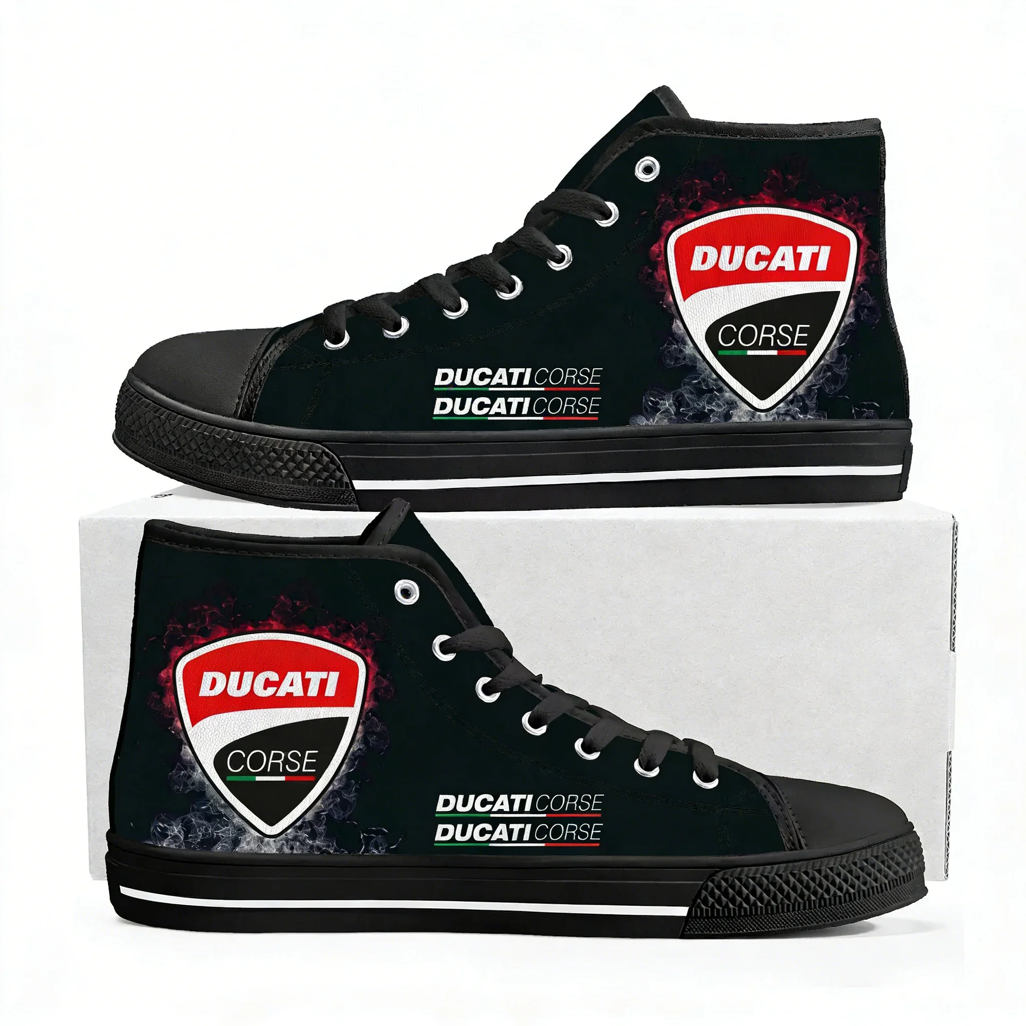 

Кроссовки D-Ducatis High Top для мужчин, женщин и подростков, высококачественные кеды из канваса с 3D-принтом, повседневная обувь для пар, персонализированная обувь