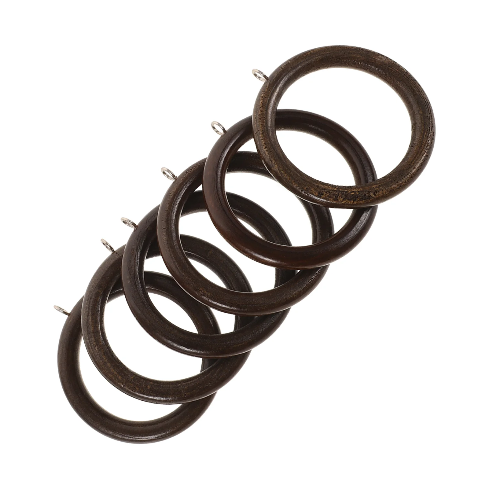 

6 Pcs Wooden Curtain Rings Elegant Drapery Home Decor Roman Rod Circles Wood Ring Hook Curtain Accessories With Clips For Rod