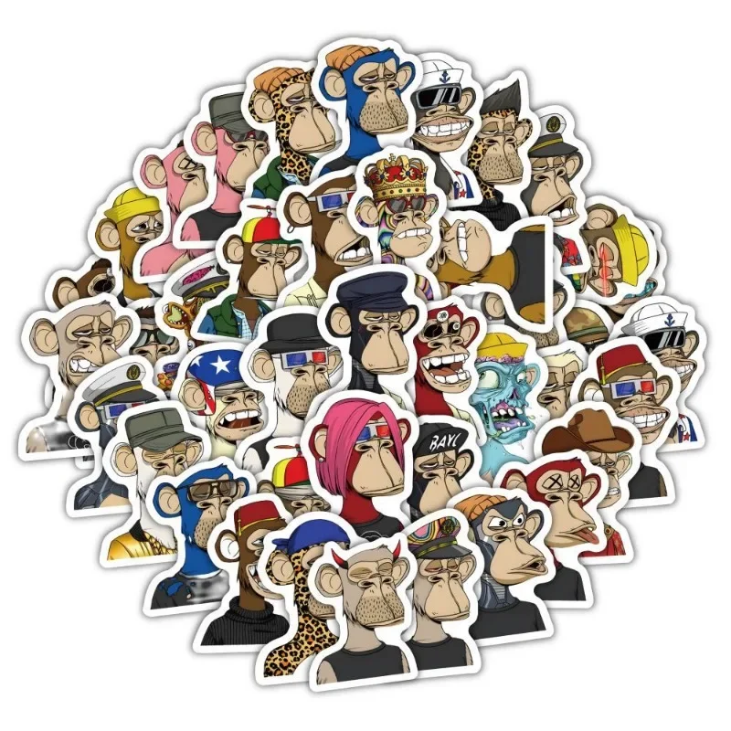 60Pcs Cartoon Anime Boring Monkey Stickers Decal Suitcase Laptop Skateboard Luggage Phone Funny Animal Sticker Gfit Toy