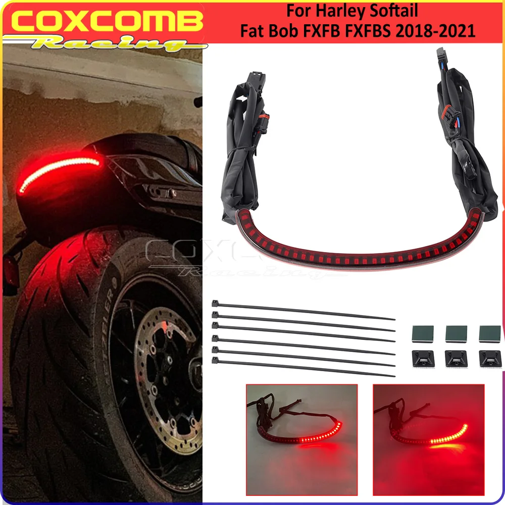 

Motorcycle LED Rear Fender Taillight Turn Signal Assembly Running /Brake/Stop Light For Harley Softail Fat Bob FXFB FXFBS 18-21