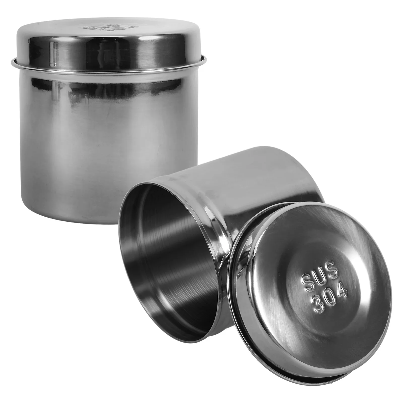 

2 Pcs Ointment Jar Cotton Tube Container Stainless Steel 8cm 304 Grade Heat Resistant Anti Corrosion Reusable Beauty Salon