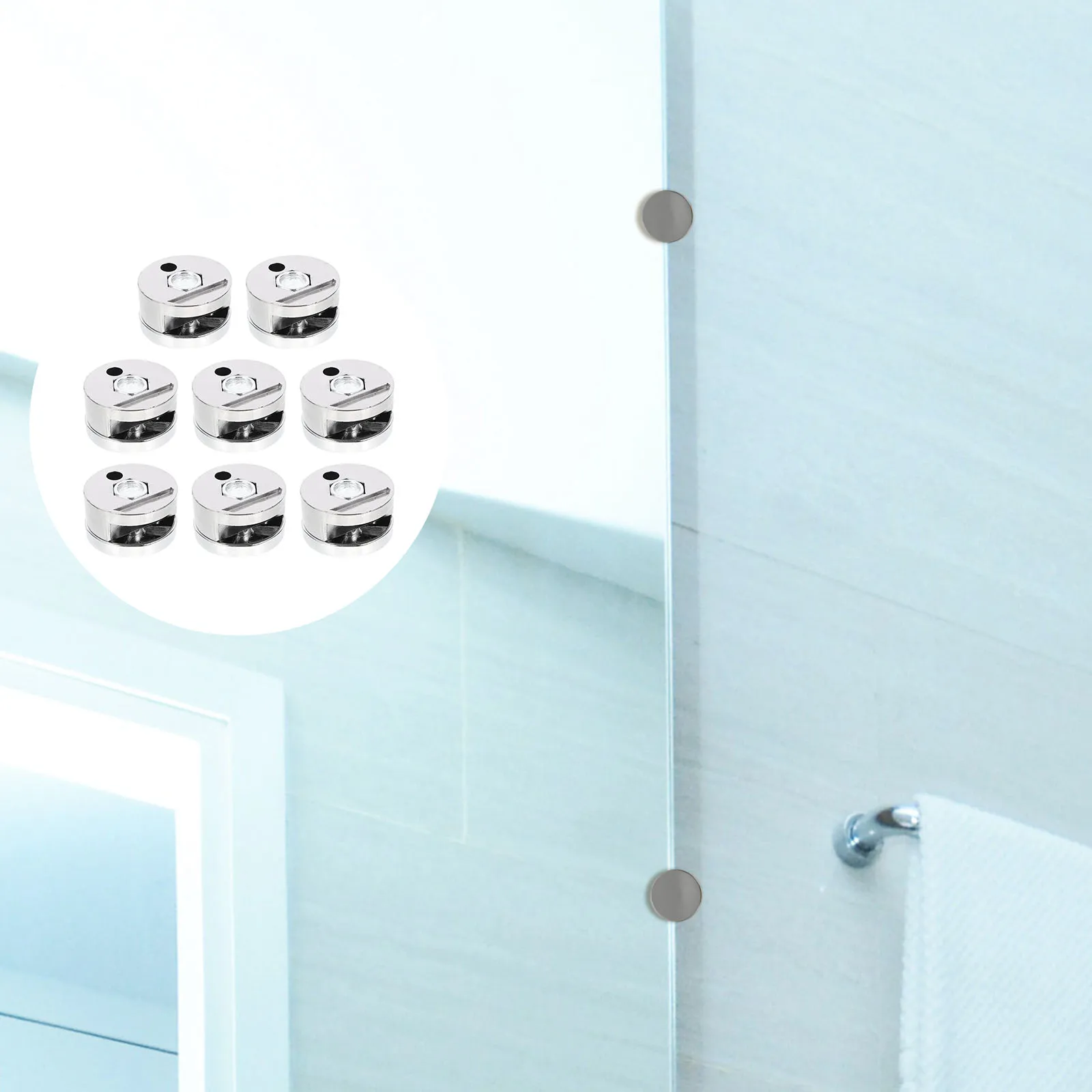 

8Pcs Mirror Mounting Clips No Rust Design Secure Fit for Glass Panels Easy Install Mirror Brackets for Home Use