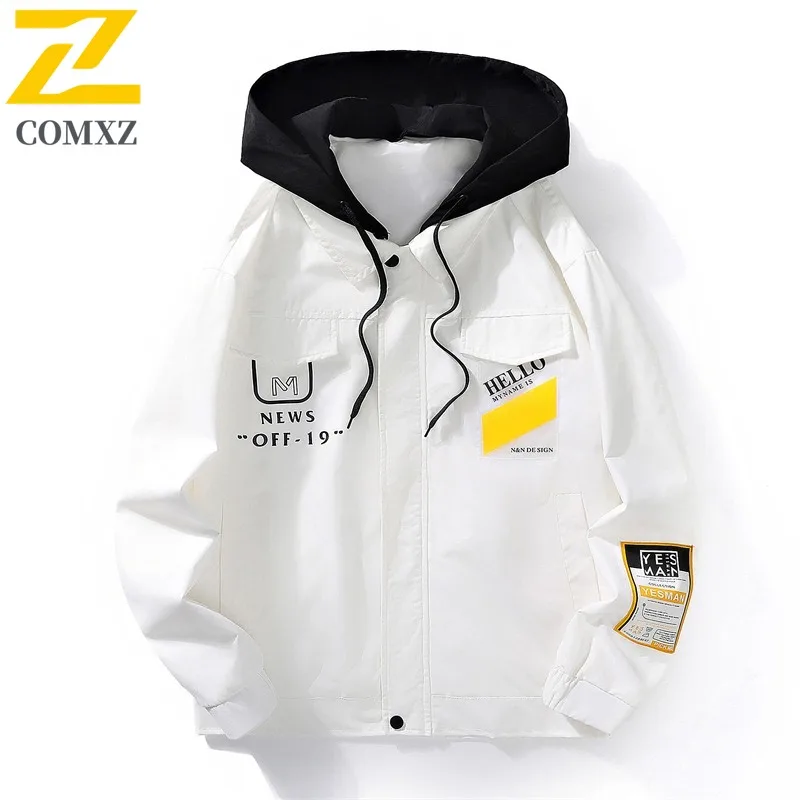 

COMXZ Men Hooded Windbreaker 2025 Waterproof Outdoor Adventure Climbing Jacket Autumn Hunting Classic New in loose Jacket
