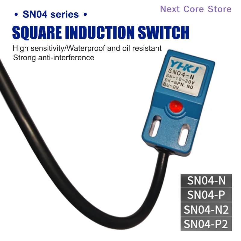 [NC]NPN PNP SN04-N SN04-P SN04-N2 SN04-P2 Metal Detection Sensor Proximity Switch For Metal Detection Square Induction Switch