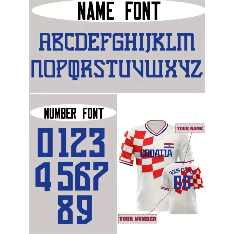 Customized Name And Number Men's Football Jersey Croatia Soccer Jersey Comfortable Sports Top Short Sleeve Casual T-Shirts