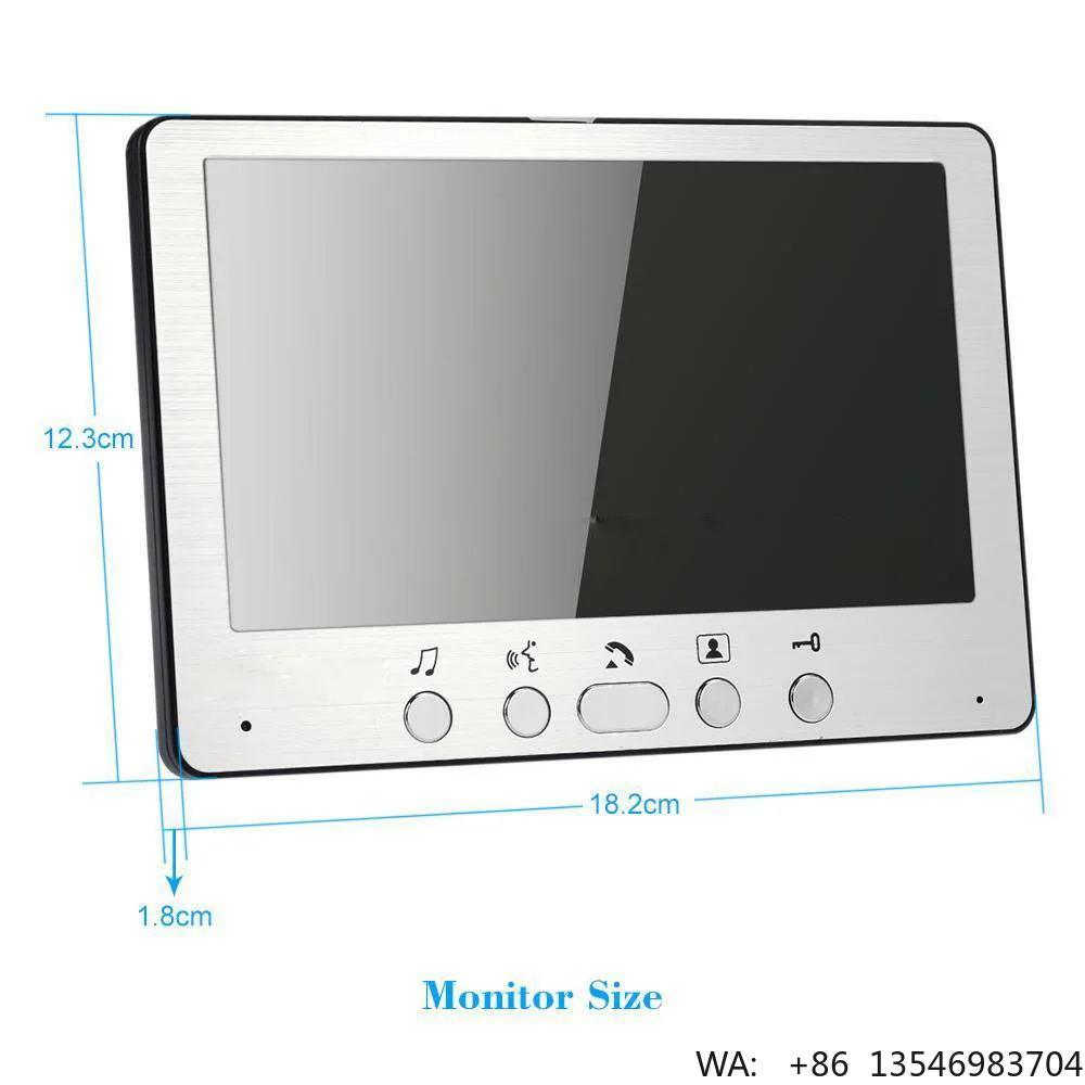 High Definition 7 Inch TFT Screen Water Resistant Video Door Phone Security Access Control System for Home Office or Villa Use