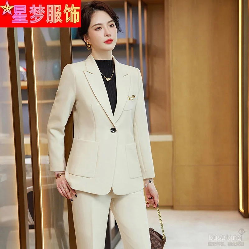 High Sense Suit Women's 2023 Spring and Autumn New Fashion Temperament Goddess Style Professional Tailored Suit Formal Wear Two-