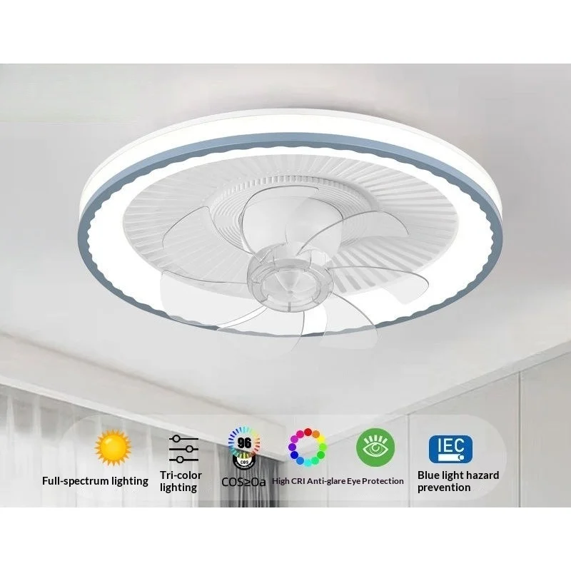 

LED Ceiling Fan Light Retractable Blades 360 Degree Rotating Dimmable Remote Control Quiet Bedroom Living Dining Kids White