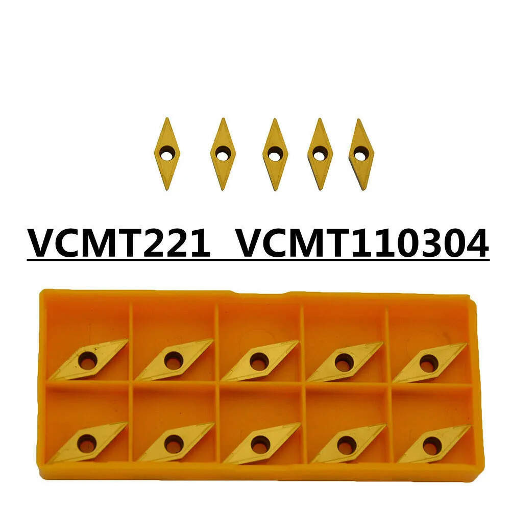 10pcs VCMT110304 VCMT221 Turning Insert For Processing Steel Stainless Carbide Inserts Power Tools Accessories