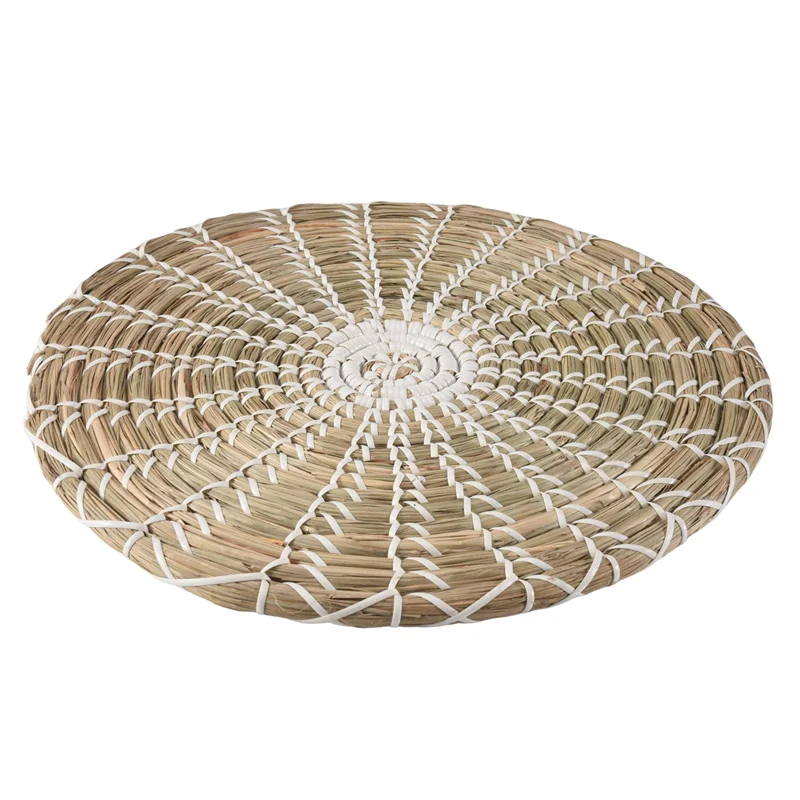 

A07I Подвесная настенная корзина ручной работы (набор из 3 шт.) Круглая тканая корзина, подносы для домашнего декора в стиле бохо для спальни, кухни, гостиной