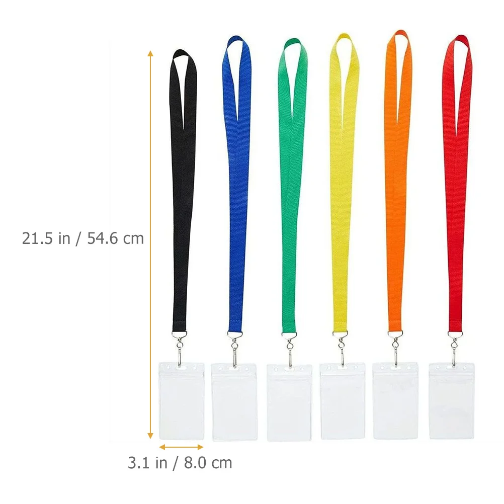 

1 set 1 Set Transparent Id Badge Holder Lanyard Lightweight Portable Card Protector Name Badge Carrier For Office School