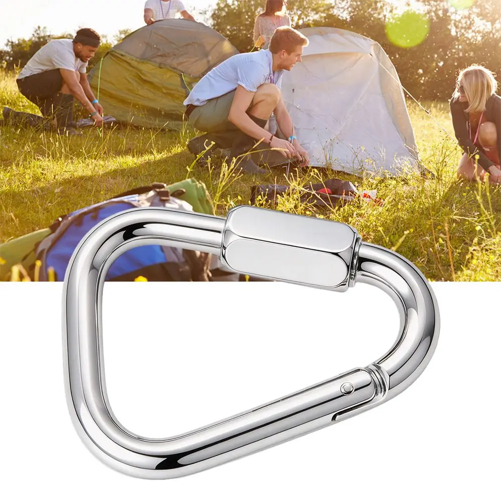 Stainless Steel Triangular Link Hook Heavy Duty Locking Buckle Stainless Steel Link Hook Screw Connection Screw Link Hook Hiking