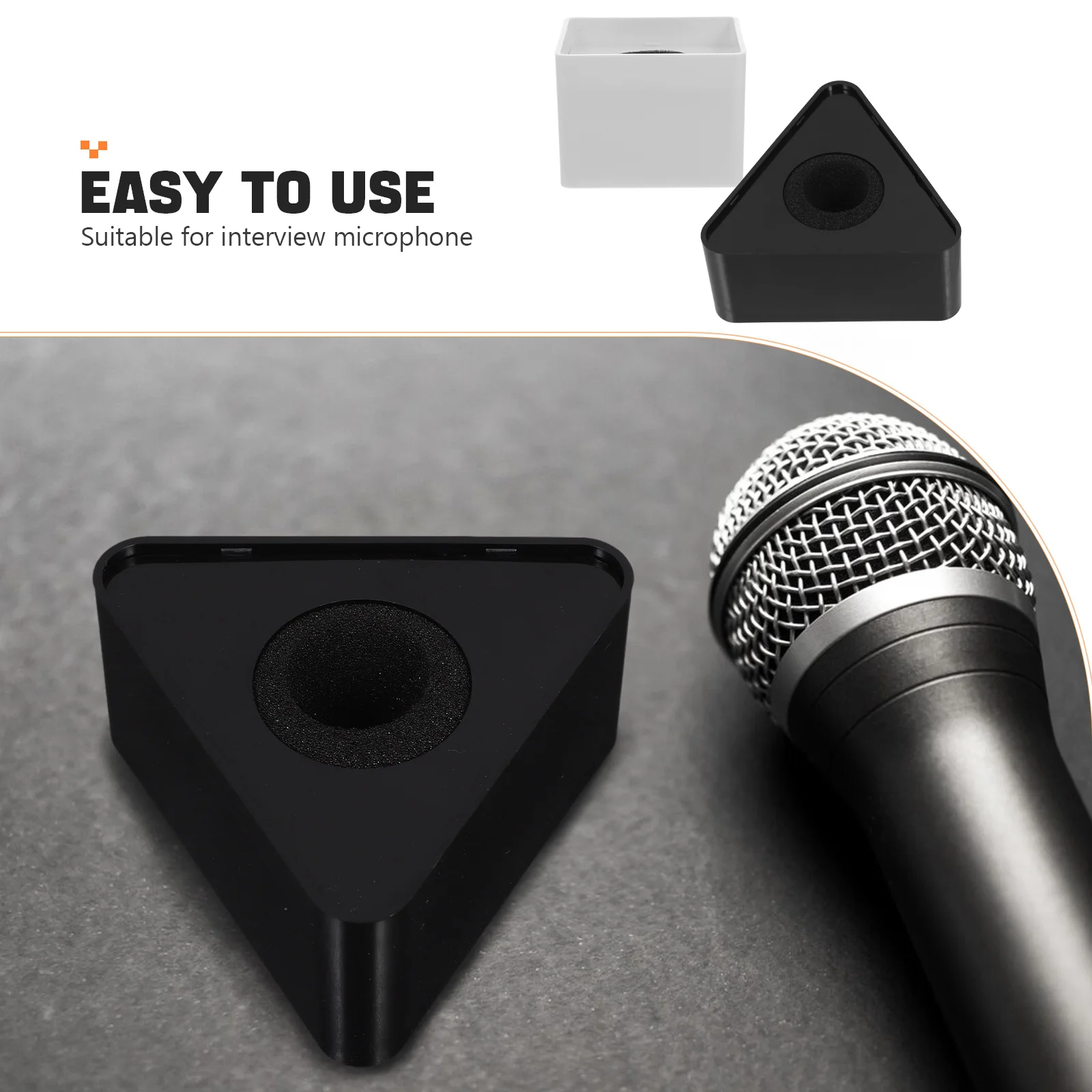 2 قطعة ABS المحمولة حقن صب هيئة التصنيع العسكري شعار محطة العلم للمقابلات المهنية أبيض وأسود هيئة التصنيع العسكري شعار العلم #2