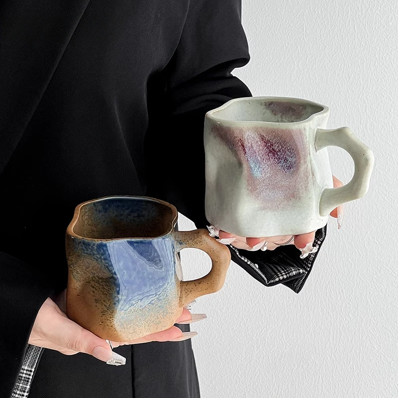 

Высококачественная кружка для печи, керамическая чашка особой формы, ручная сжатая, креативная чашка для воды, ретро-кофейная чашка для домашнего офиса