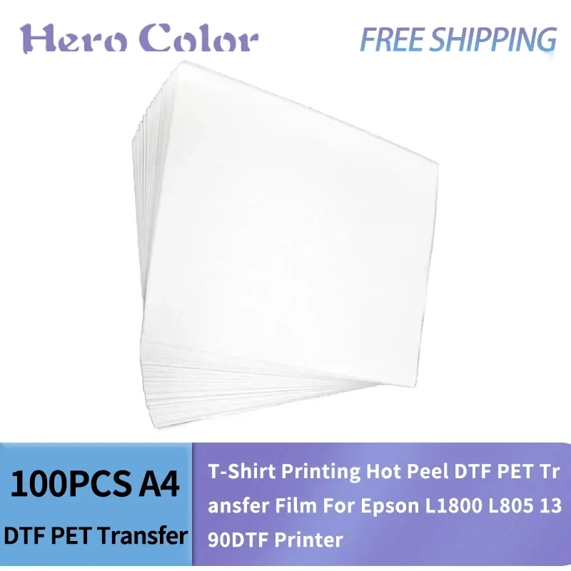 

A4 DTF PET Transfer Textile T-Shirt Printing Hot Peel DTF PET Transfer Film для принтера Epson L1800 L805 1390DTF