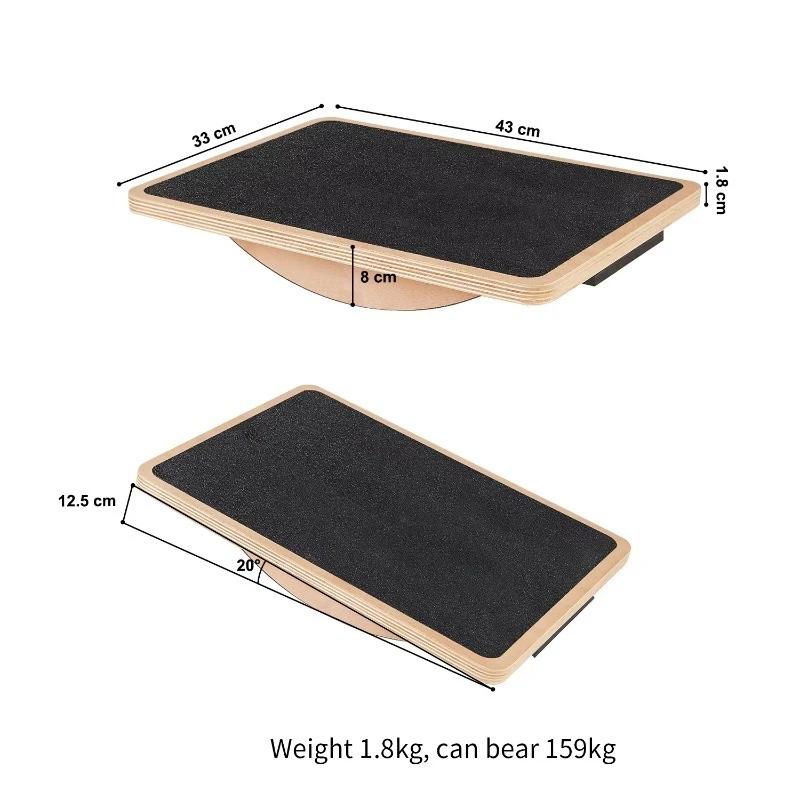 Wooden Balance Board, Rocker Board, Wood Standing Balancing Board for Under Desk
