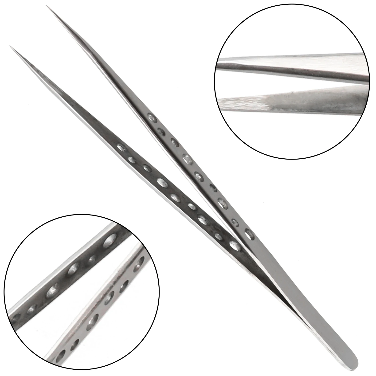 High Quality Tweezers Curved Tip Hand Tools High Precision Precision Anti-magnetic Silver Small Stainless Steel