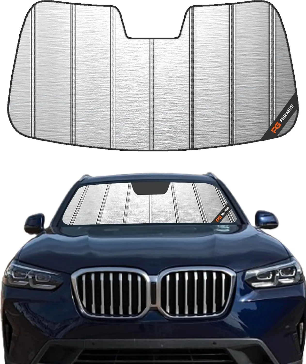 Windshield Sun Shade for BMW X3 G01 2018-2023 xDrive30i M40i X3 M Metallic Silver