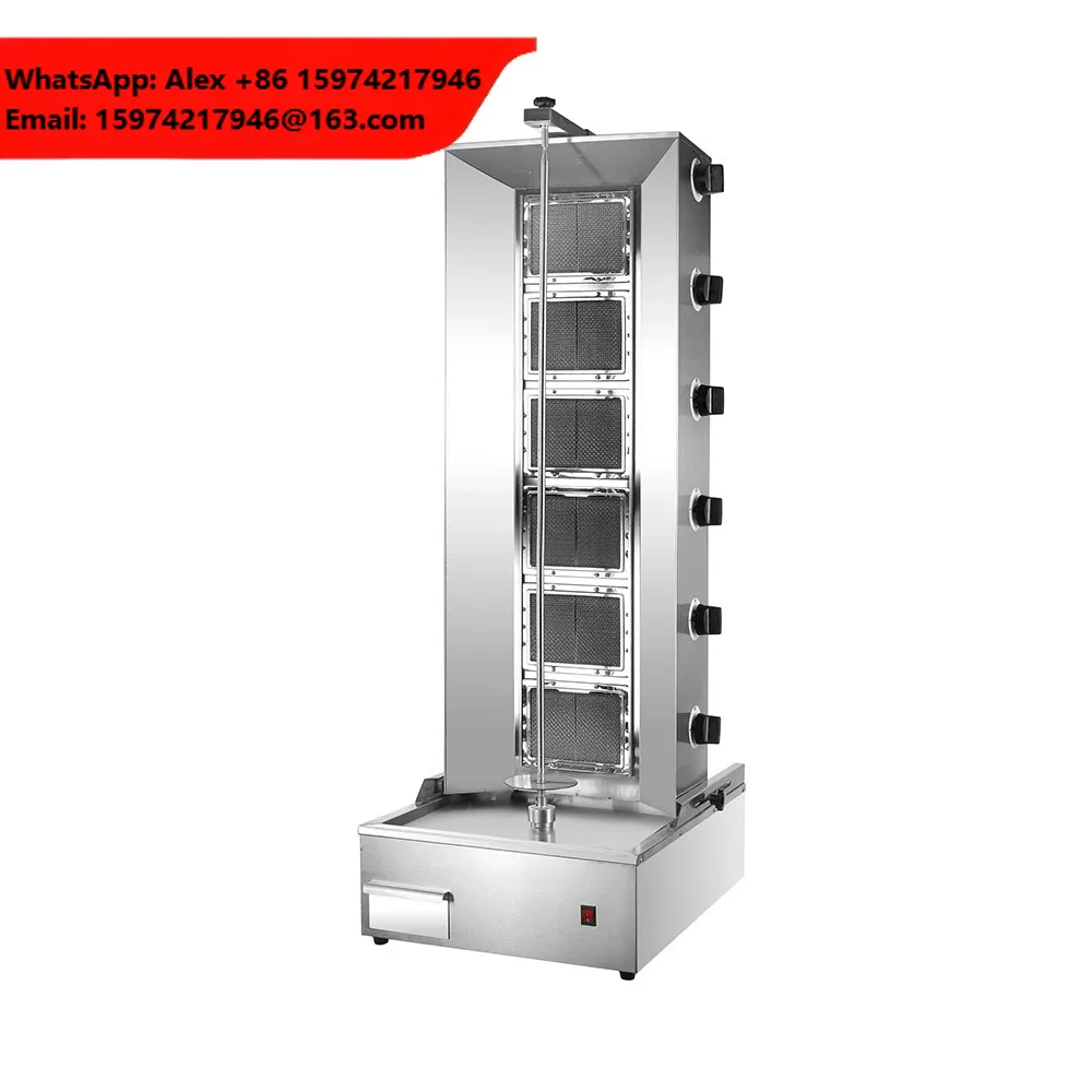 Wholesale Tabletop Stainless Steel Barbecue Grill 6 Burner Gas Shawarma Machine