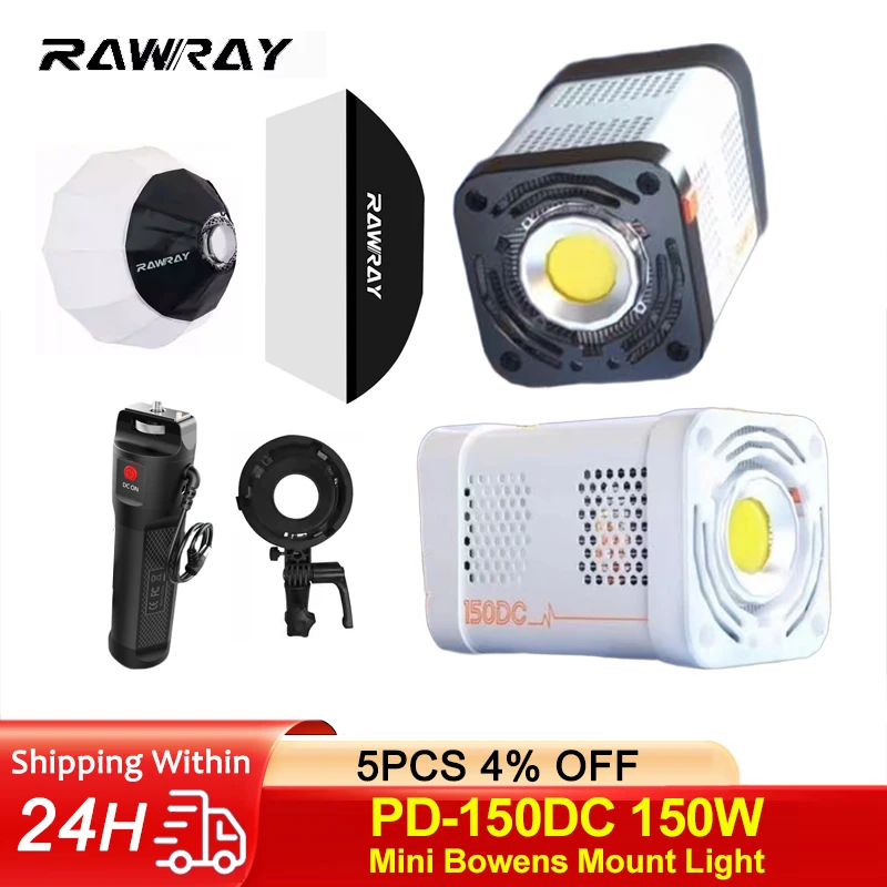 Светодиодный светильник Rawray 150 Вт, двухцветный, 2800–6500 К, с непрерывным выходом, COB, светильник для фотосъемки, лампа управления через приложение для прямой трансляции