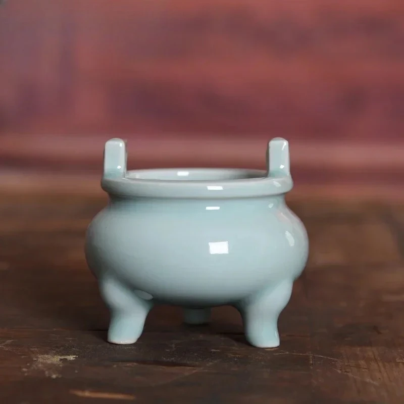 Ceramic incense burner pray sacrifice pray for peace buddhist temple supplies buddhist tools three leggdf tripod burner zen