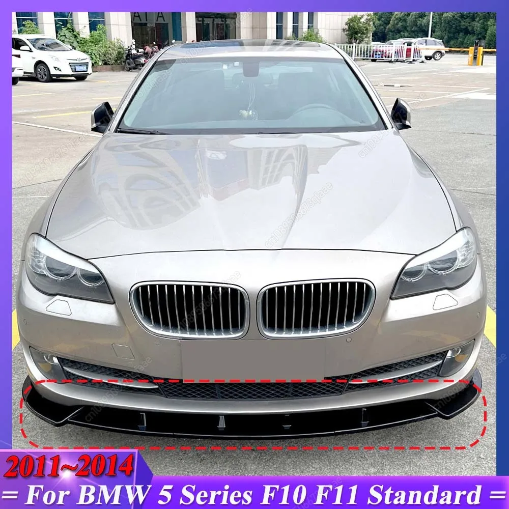 

Gloss Black ABS Front Bumper Spoiler Lip Lower Splitter For BMW 5 Series F10 F11 Standard 520i 530i 2011-2014 Body Kits Tuning