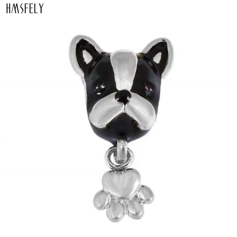 HMSFELY Dog Head foot Beads For Charm Women Bracelet Jewelry Making Accessories Bead 316l Stainless Steel Beads