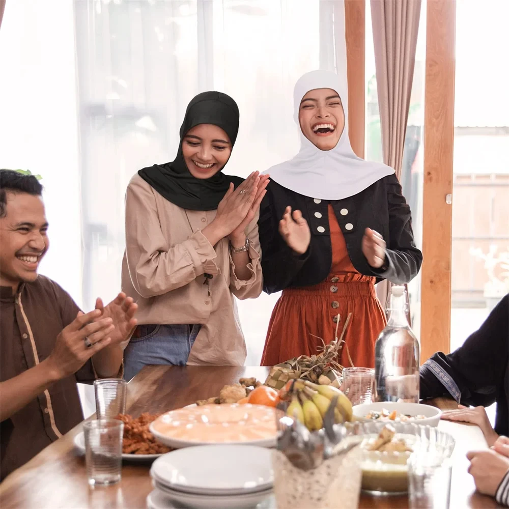 Lenço Muçulmano Ramadã para Mulheres, Hijab Modal, Boné Ajustável, Turbante Elástico, Xale Completo, Cobertura Completa do Pescoço