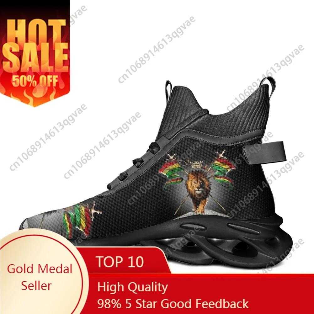 

Reggae Rastafarian Rasta Rastafari Lion Of Judah High Top Flats Sneakers Mens Womens Sports Running Mesh Footwear Custom Shoe