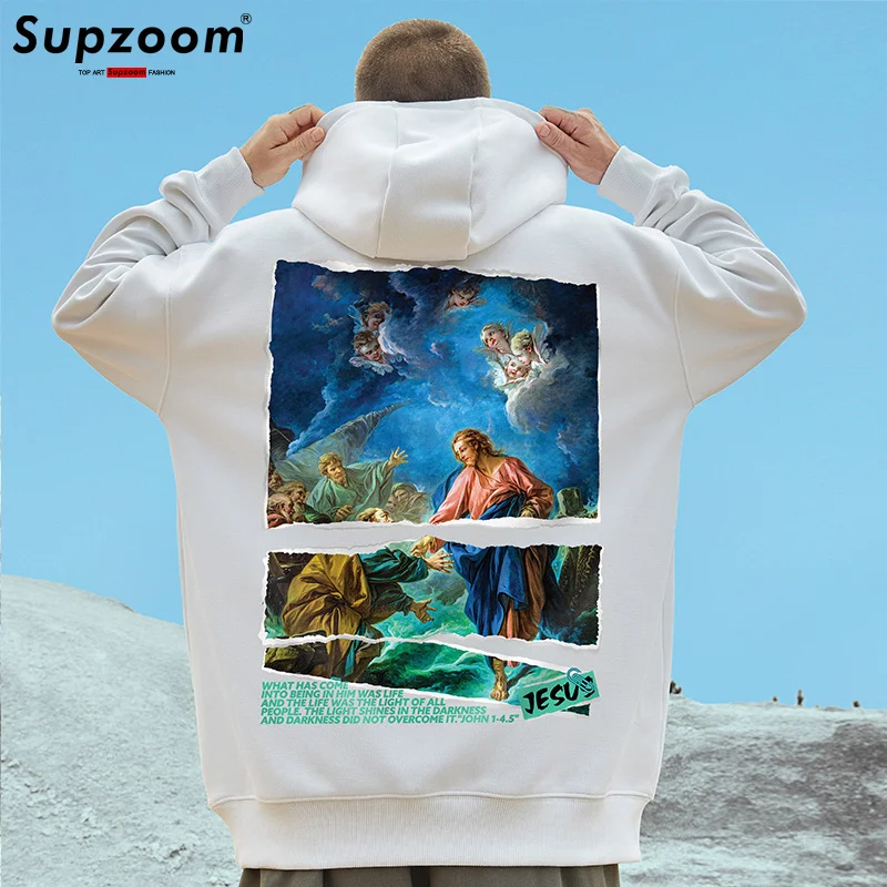 

New Arrival 2023 Top Fashion Brand Clothing Casual Oil painting Loose Cotton Hip Hop High Street Large Hoodies Men