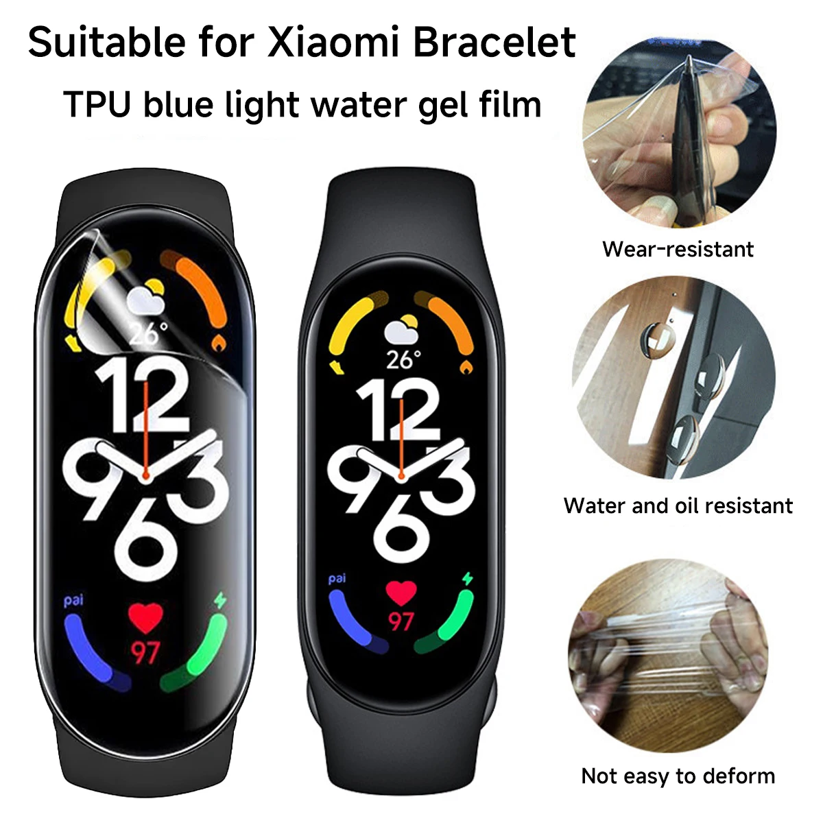 1/3/5PCS Soft Hydrogel Film For Xiaomi Mi Band 8 7 6 5  Protective Soft Film Xiaomi MiBand 8pro 7pro Smart Wristband Not Glass