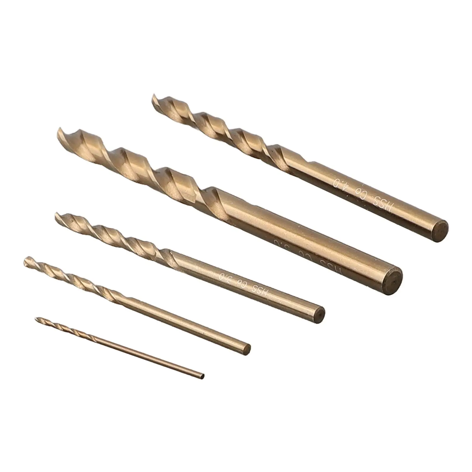 Auger Drill Bit 1/2/3/4/5mm 5pcs HSS M35 Cobalt Round Shank Stainless Steel Drilling Cutter For Metal Drilling Cutter New