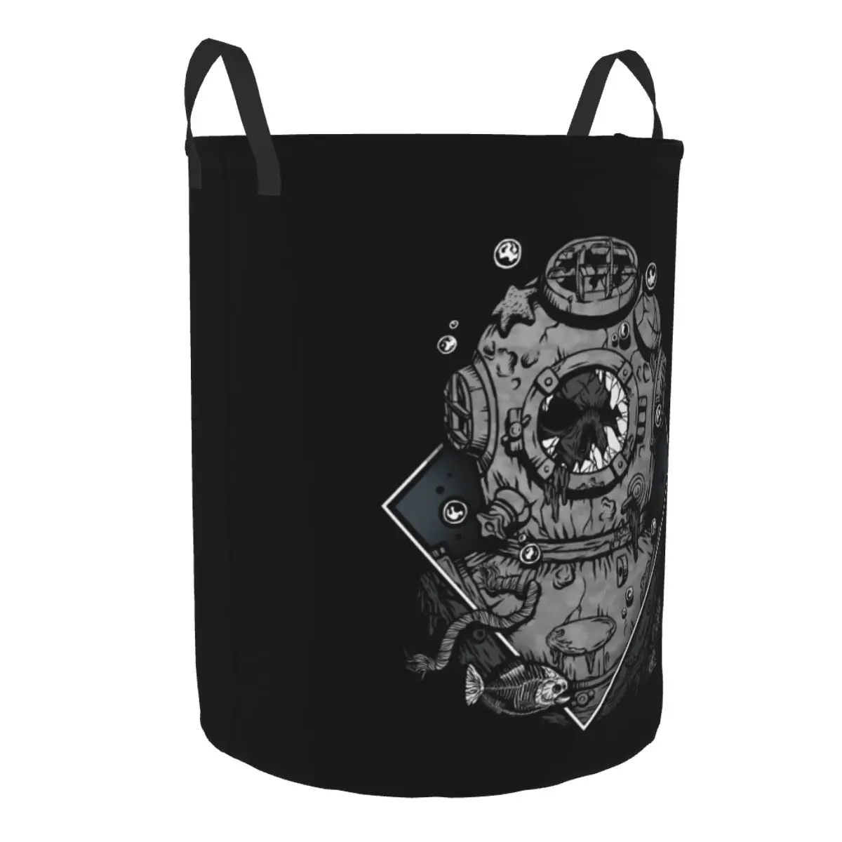 Scuba Diving Skull Laundry Hamper Large Storage Basket Occult Forgetfulness Kids Nursery Toy Organizer