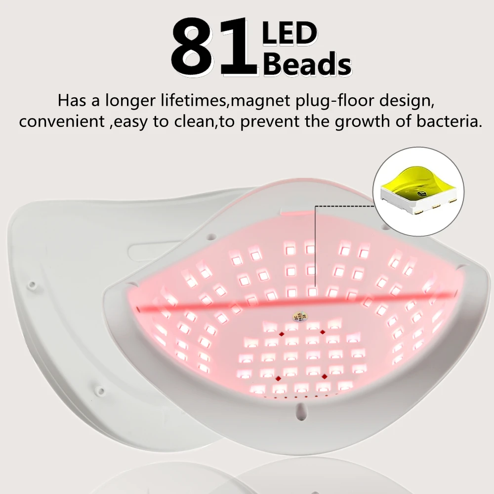 LED مسمار الفن مصباح للأظافر هلام علاج سريع مجفف مع 81 المصابيح 4 الموقت المهنية مصباح الأشعة فوق البنفسجية للمنزل صالون مسمار أدوات الرسم