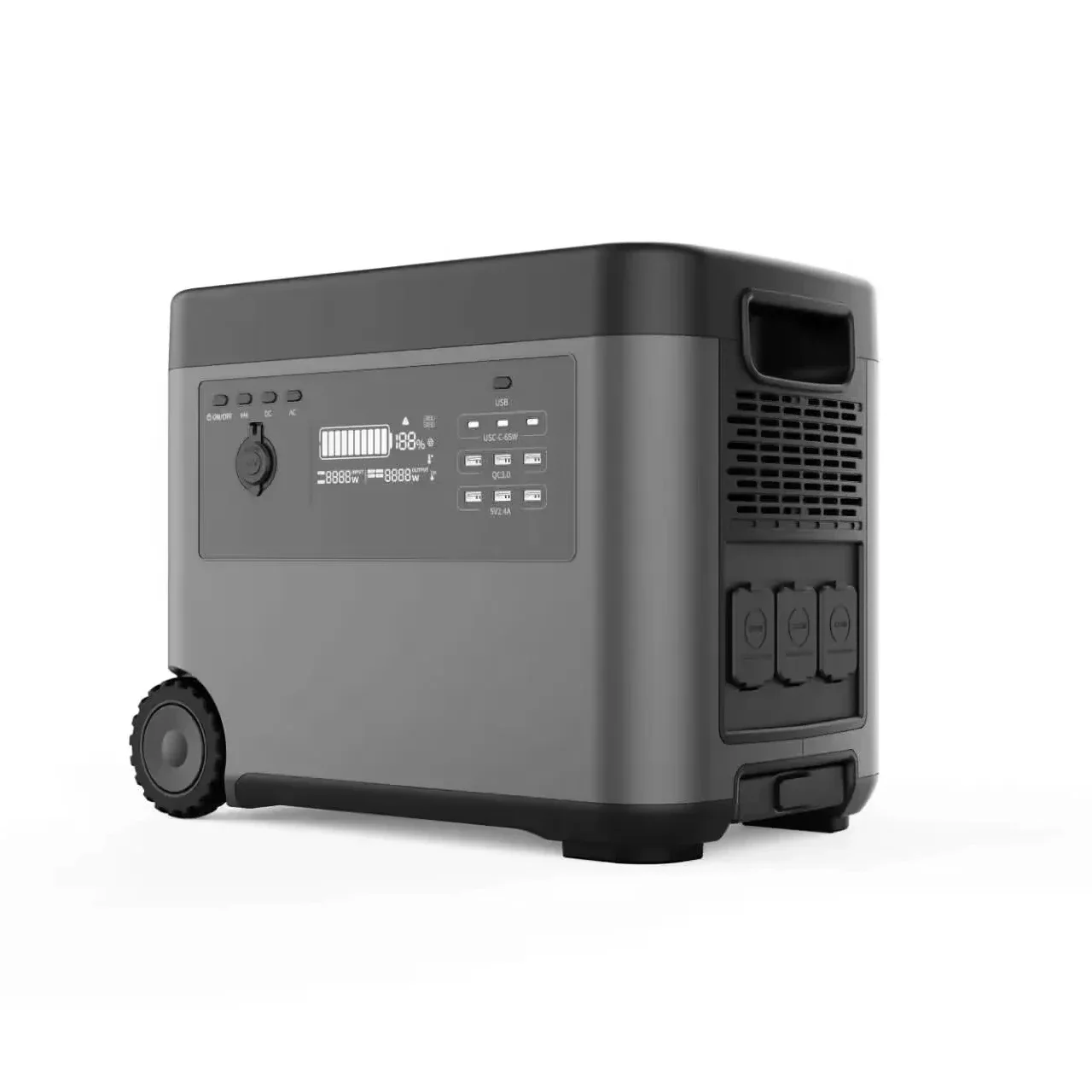 

Solar Generator Outdoor Portable Power Station 2000W AC/DC Outlets Backup LiFepo4 Battery Home Energy Storage Supply