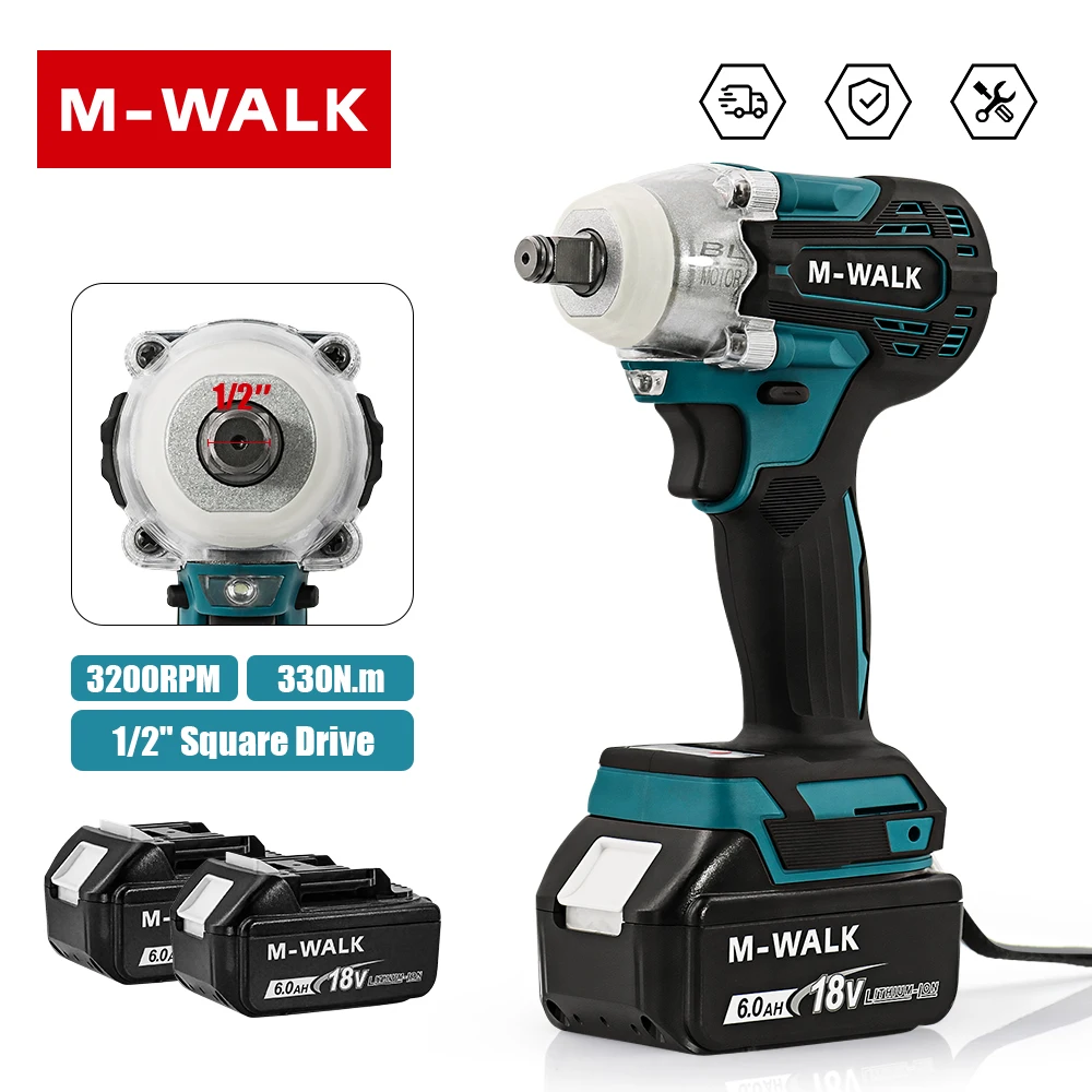 330N.m Cordless Impact Wrench 1/2