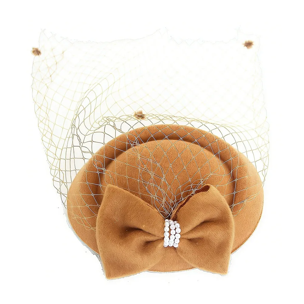 Fashion Feather Flower Womens Vintage Hat Headband Mesh Ribbons Felt Headband Fascinator Fascinator Caps Women Makeup Prom