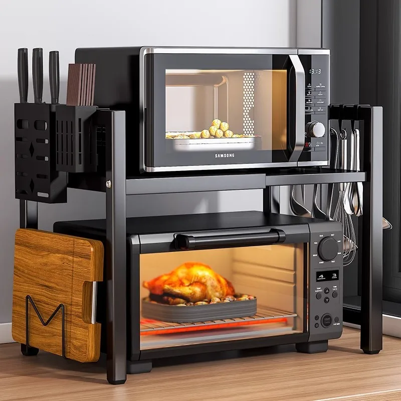 support-de-rangement-multi-niveaux-extensible-en-acier-au-carbone-pour-micro-ondes-et-cuiseur-a-riz-etagere-de-comptoir-pour-four-gain-de-place-pour-cuisine