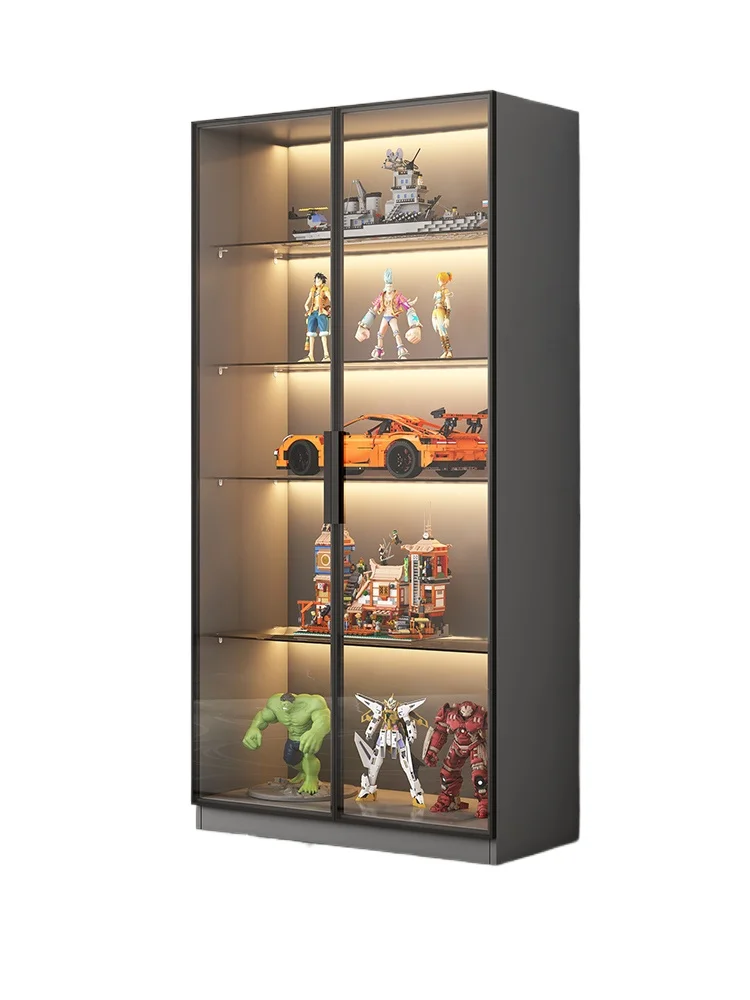 Glass door figure display cabinet display household living room blind box toy model ornament bookcase wine cabinet commercial