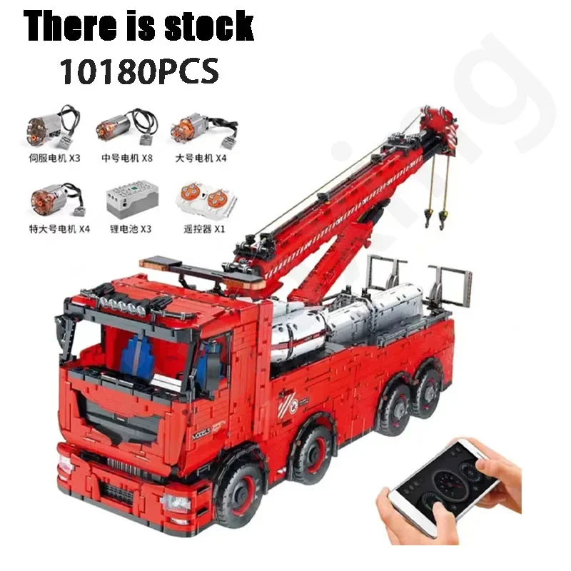 

MOC-29848 RC Electric 8X8 Wrecker Big Truck Construction Toy City Engineering Crane Building Block Model Kids Birthday Toy Gift