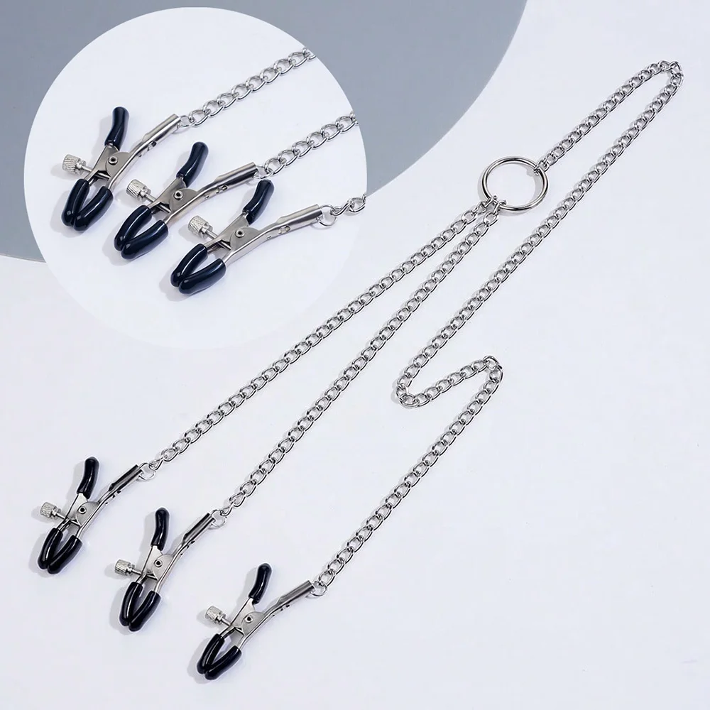 Metalen Tepelklem Met Metalen Ketting Voor Vrouwen Fetisj Tot Borst Schaamlippen Clip Stimulatie Massager Bdsm Bondage Volwassen Seksproducten