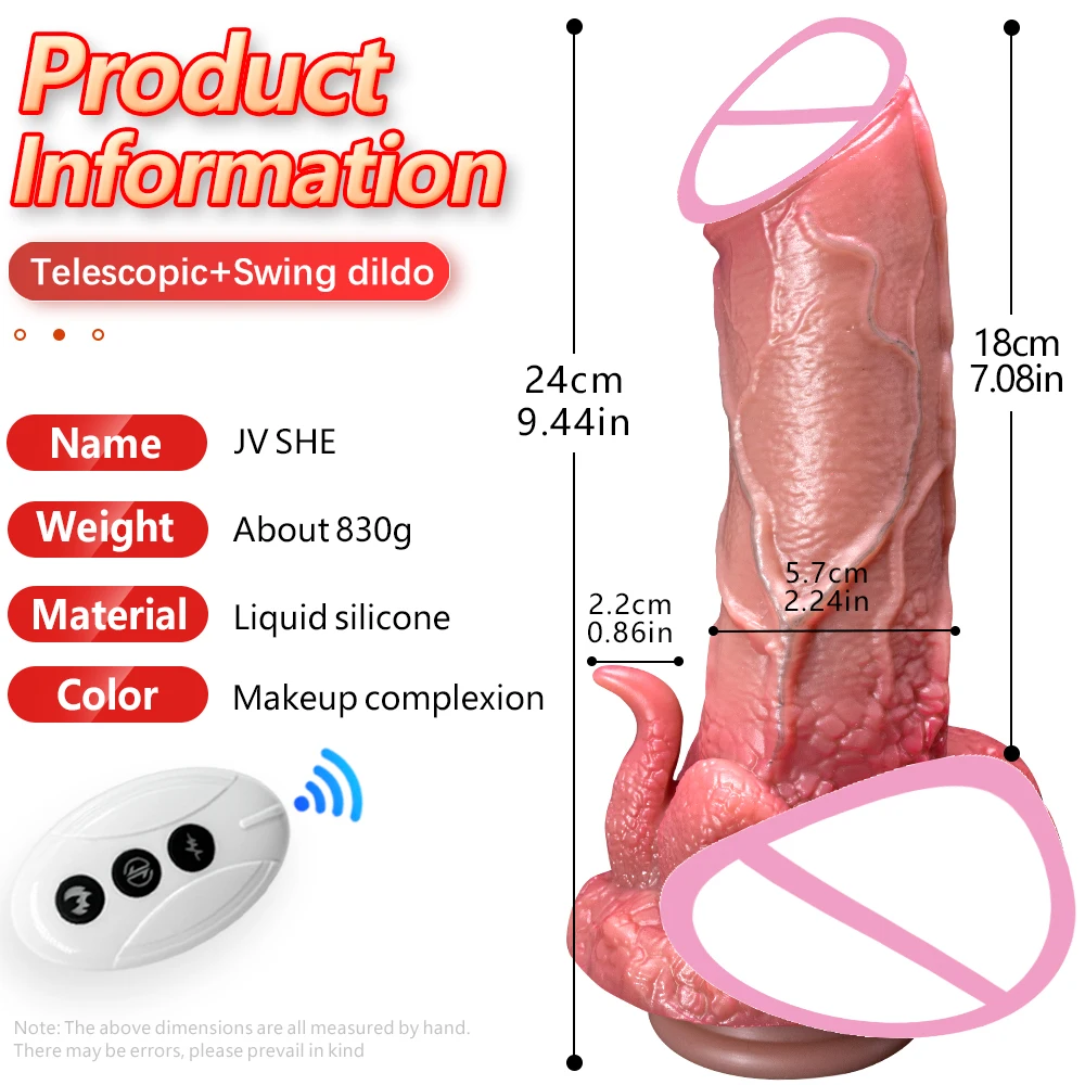 New Huge Dildo Vibrator Swing Heating Soft Silicone Sex Machine Sex Toys Dick Realistic Wireless Telescopic Dildo For Women